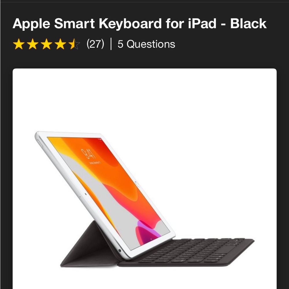 Apple iPad Smart Keyboard Case/iPad 7th Gen, iPad Air 3rd Gen, iPad Pro 10.5